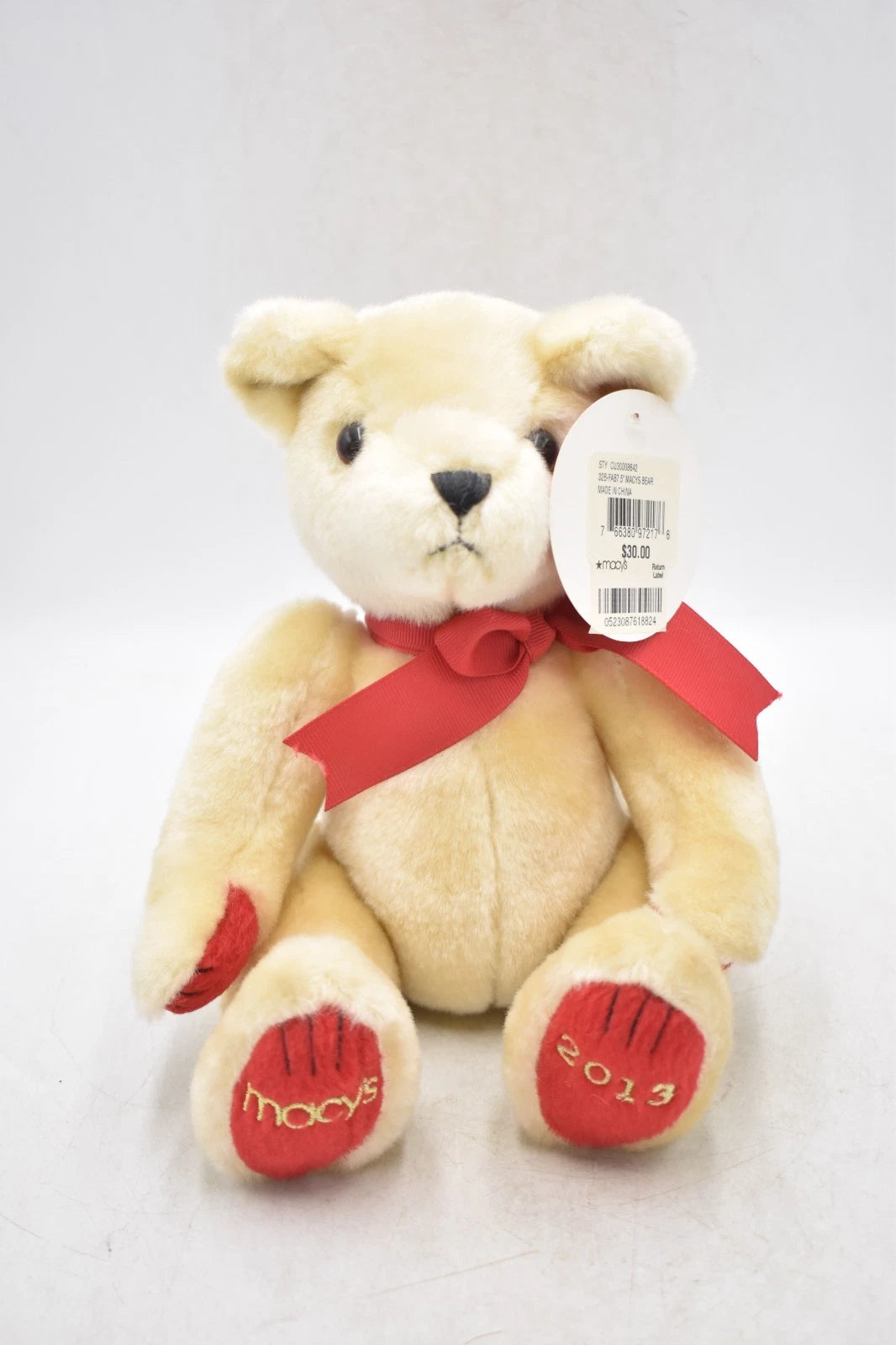 Macy’s Holiday Lane Teddy Bear 2013 Plush Christmas Bear Tagged Retired