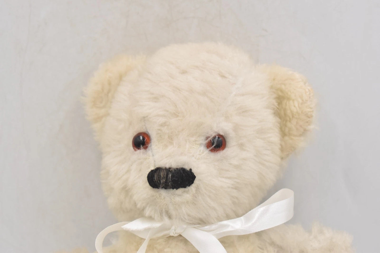 Vintage 1950s Pedigree Two-Tone Teddy Bear – 30cm – White & Blue – With Label
