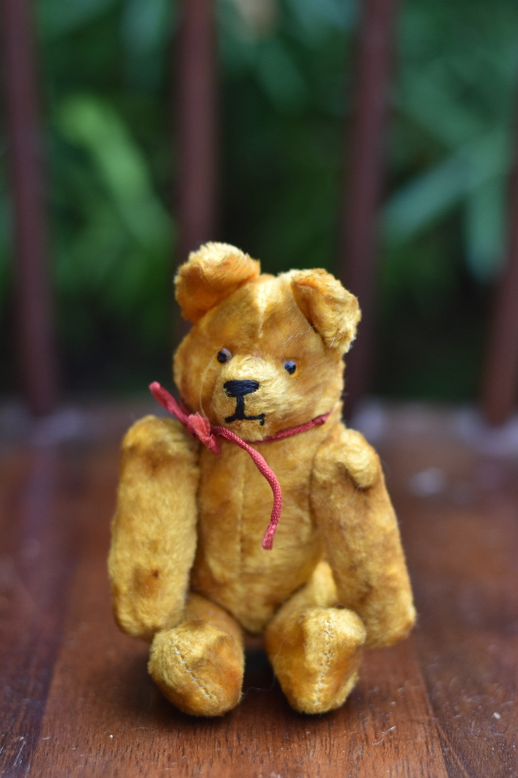 Vintage 1940s Post-War Edward Silk Plush Teddy Bear Jointed, 12cm Collectible