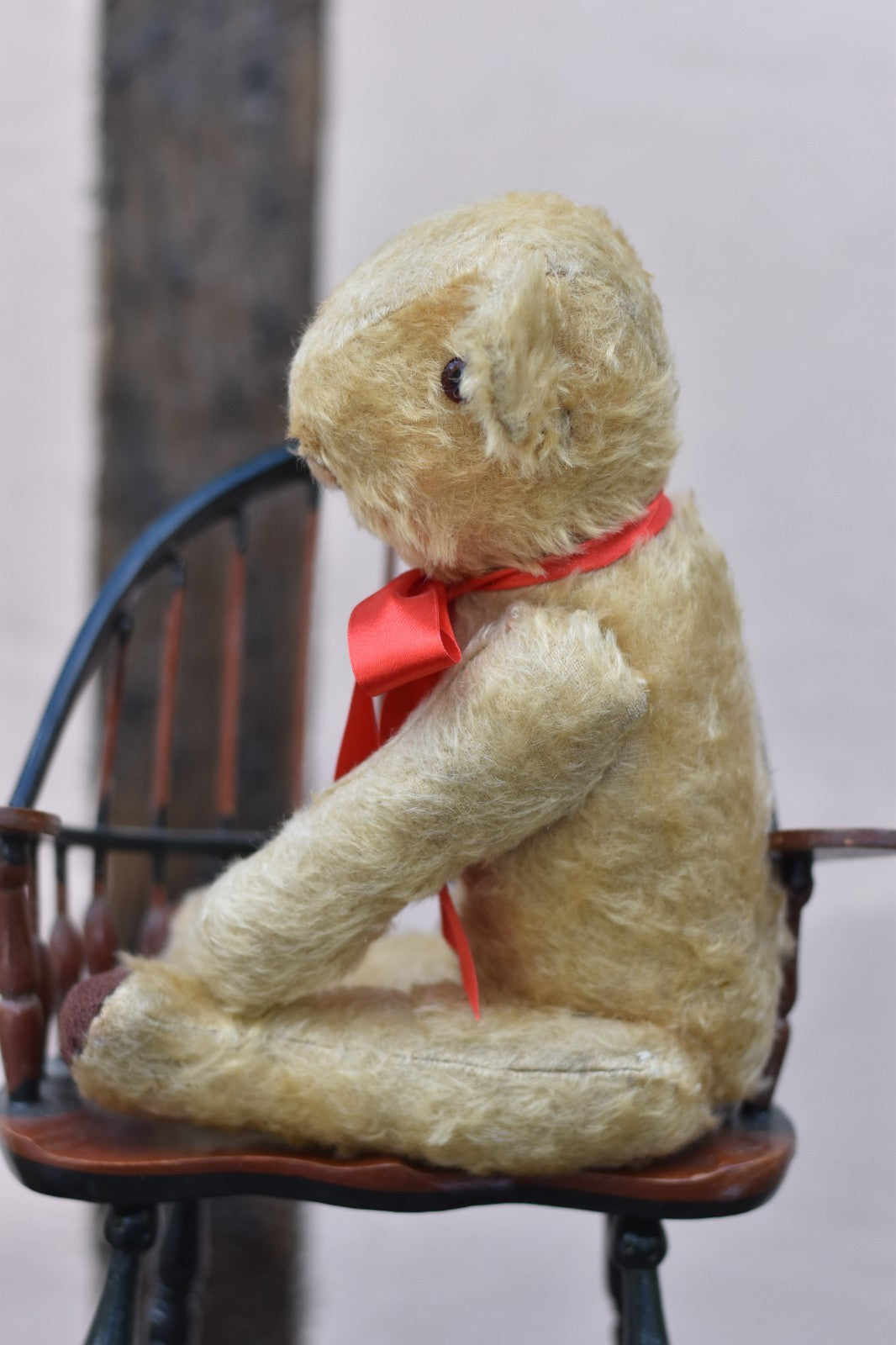 Vintage 1930s English Mohair Teddy Bear 38cm, Fully Jointed, Glass Eyes