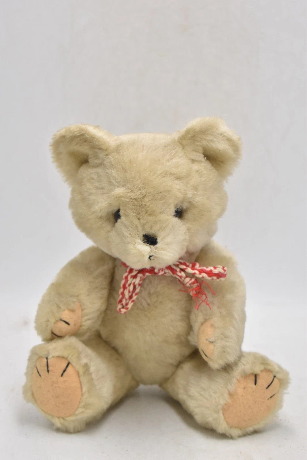 Vintage 1960s Shanghai Doll Factory Cream Wool Plush Teddy Bear 24cm Jointed