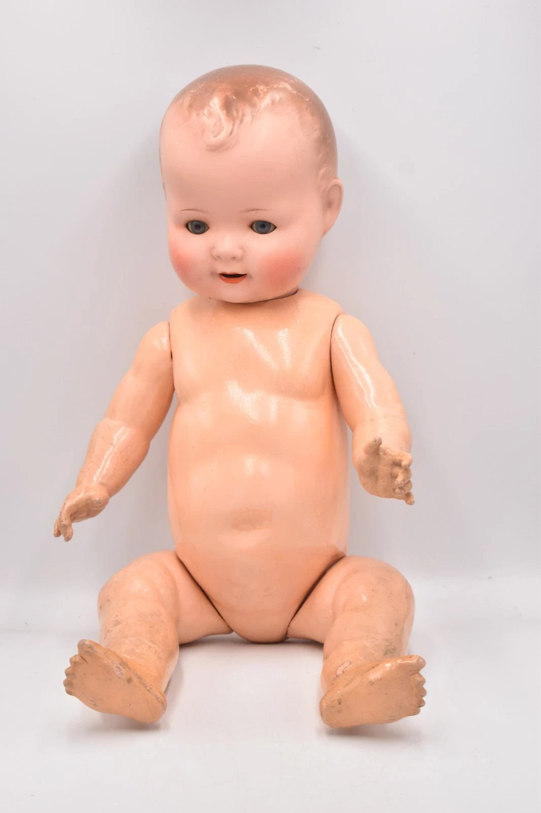 Antique 1930s AS Germany Bisque Head Doll Sleepy Eyes Composition Body 50cm