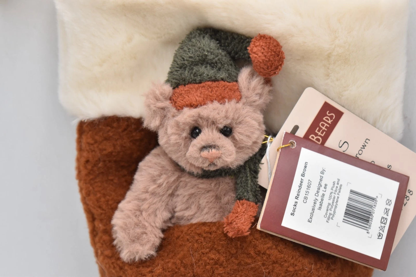 Charlie Bears Reindeer Brown Socks – Limited Edition Retired & Tagged