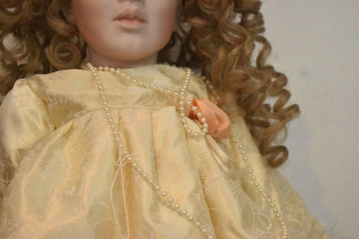 Vintage Reproduction Doll French Bru Jumeau with Seeley Body & Silk Dress – 60cm