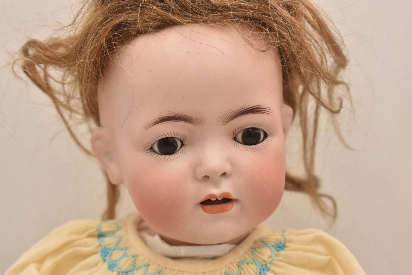 Antique German Bisque Head Baby Doll Franz Schmidt 1295 Sleepy Eyes 42cm