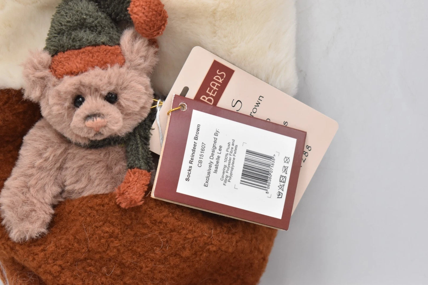 Charlie Bears Reindeer Brown Socks – Limited Edition Retired & Tagged