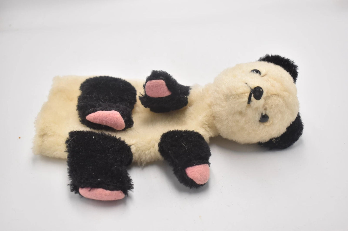Vintage 1950s Mohair Panda Bear Hand Puppet Sooty Soo Style Collectable 24cm