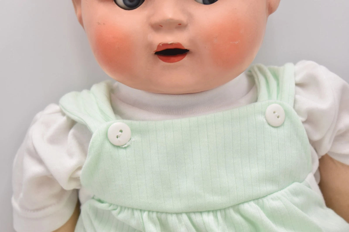 Vintage German Composition Head Doll Soft Body Teeth 58cm Collectable