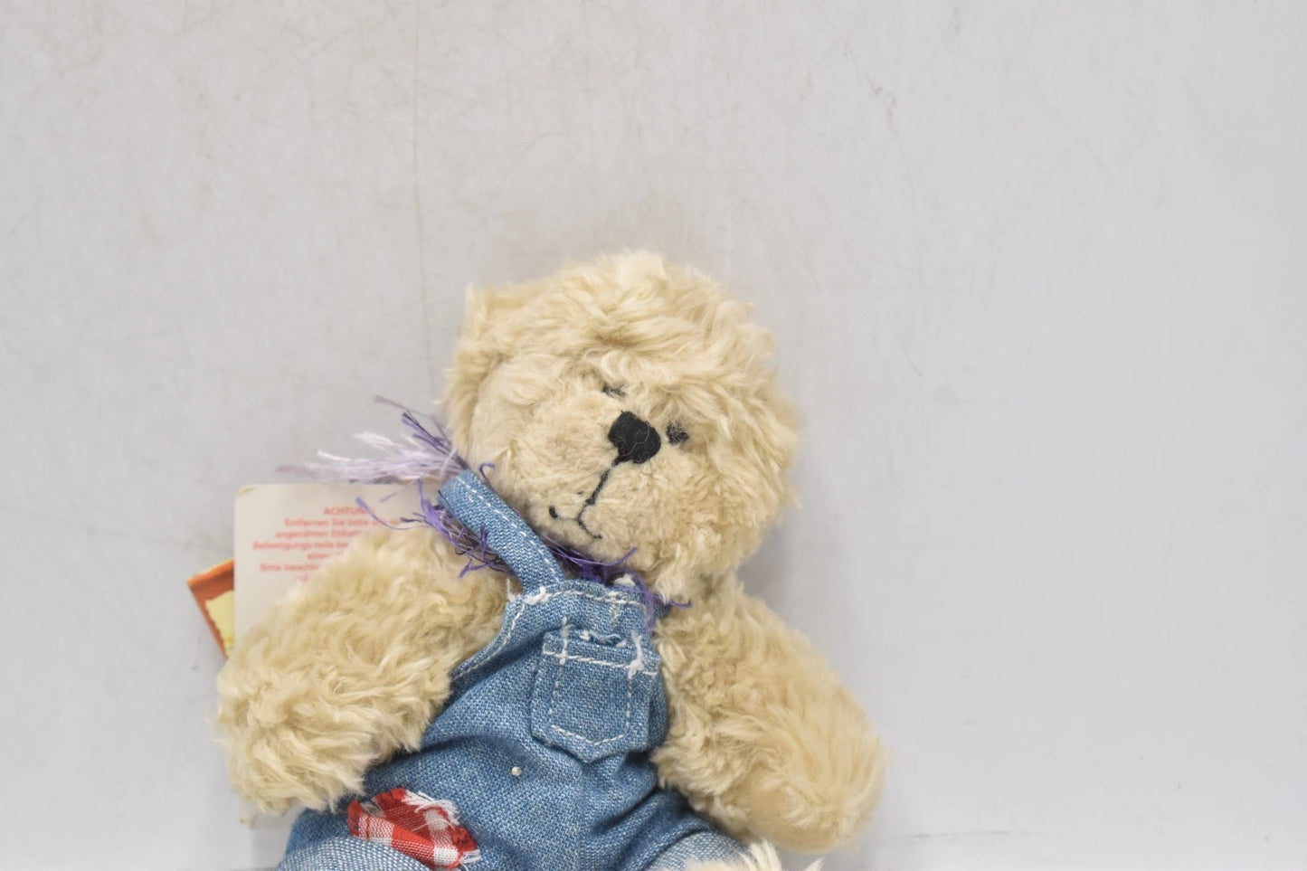 Russ Berrie Soft Plush Teddy Bear in Denim Overalls – Alice’s Bear Shop Tagged