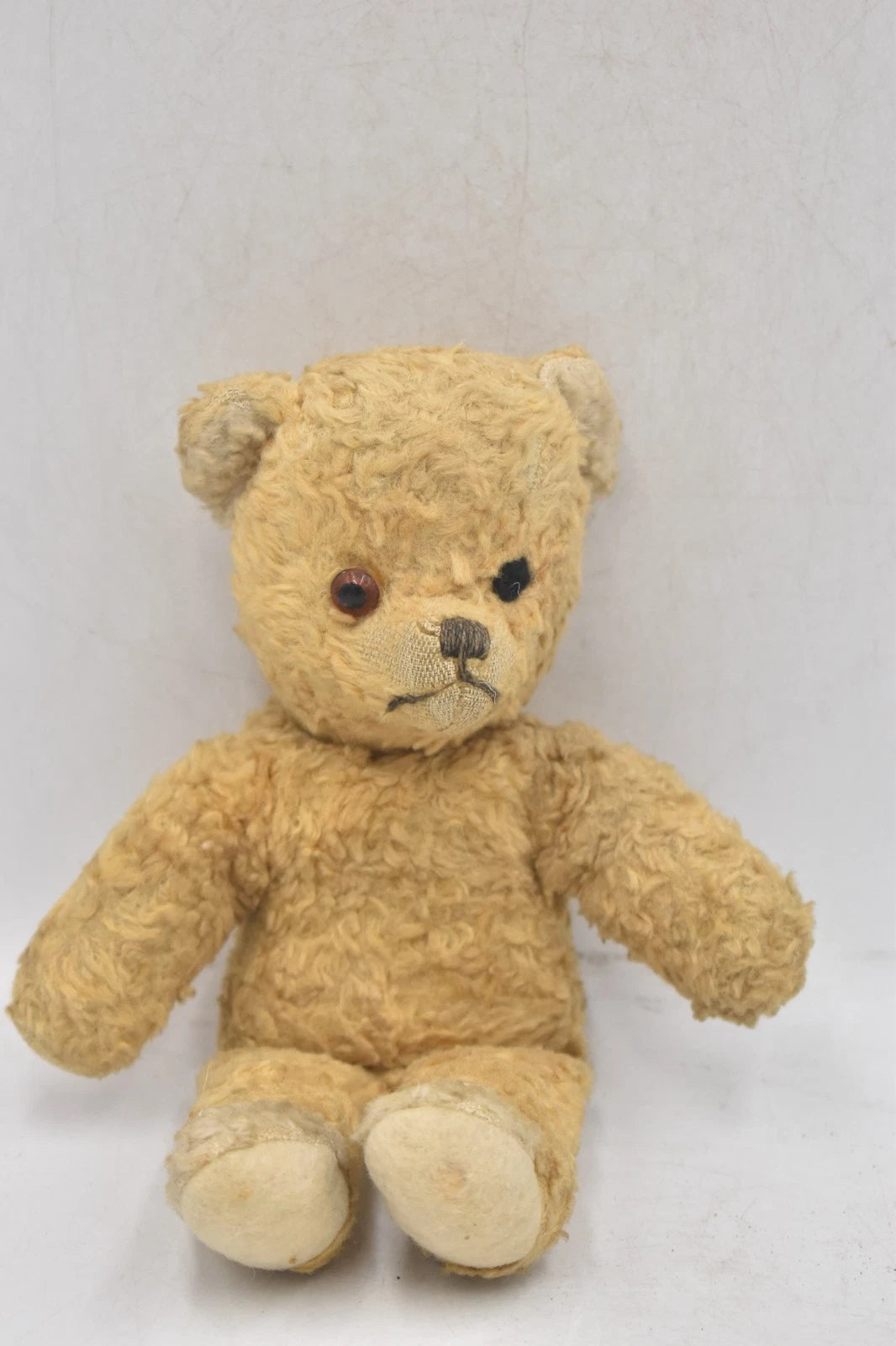 Vintage 1950s European Silk Plush Teddy Bear 24cm Unjointed Collectible