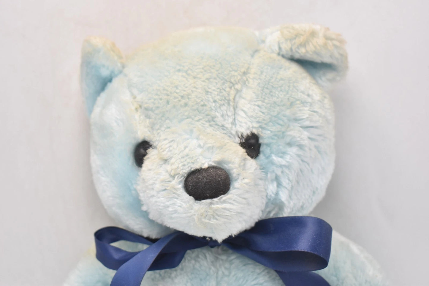 Vintage 1980s Bright Blue Teddy Bear Made in Korea Plush Soft Toy 36cm