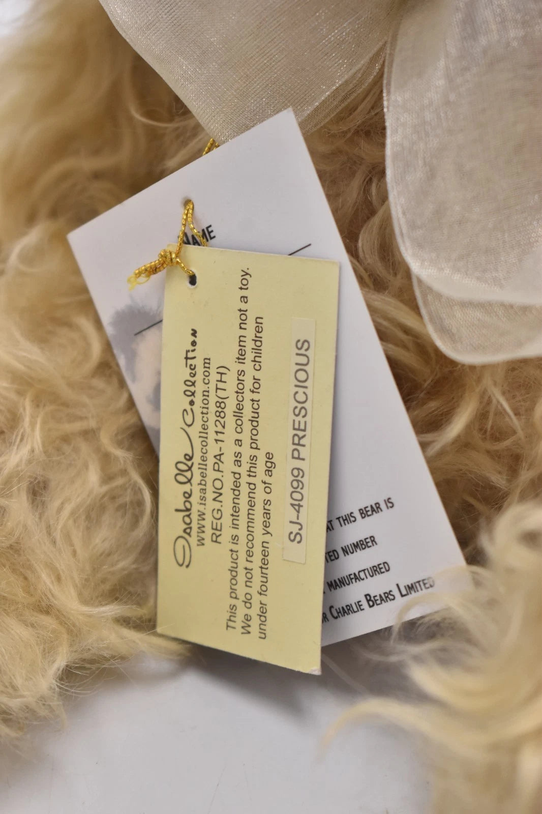 Charlie Bears Precious Isabelle Collection Limited Edition Mohair Tagged