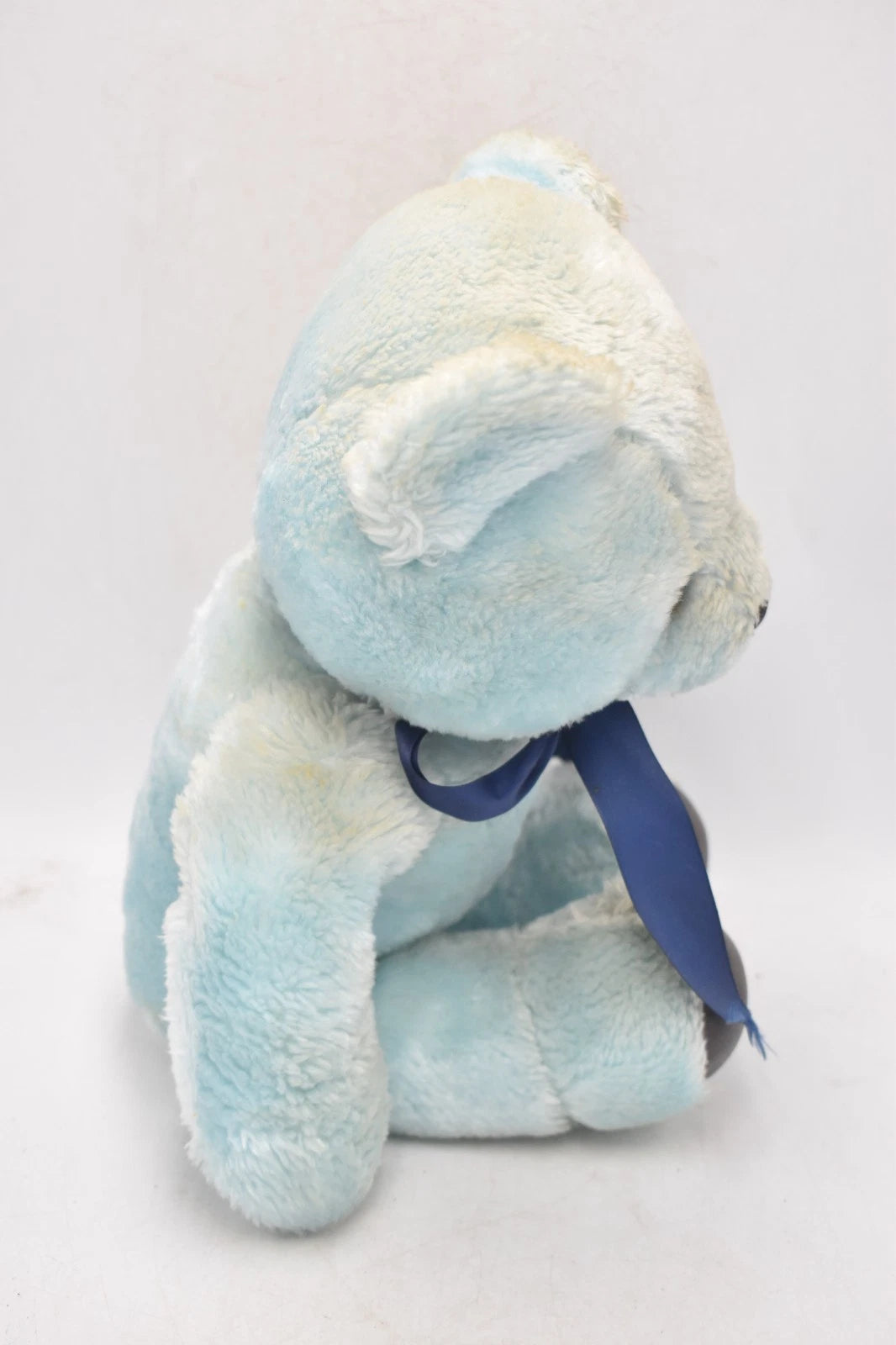 Vintage 1980s Bright Blue Teddy Bear Made in Korea Plush Soft Toy 36cm