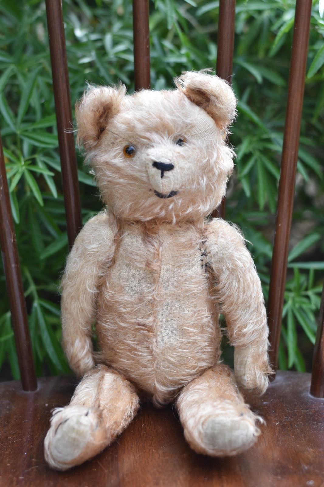Vintage 1940s English Mohair Teddy Bear 38cm, Fully Jointed, Collectible Antique