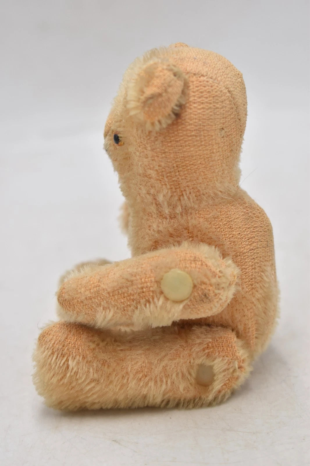 Vintage 1950s Mohair Stick Teddy Bear Jointed Arms & Legs Glass Eyes 14cm
