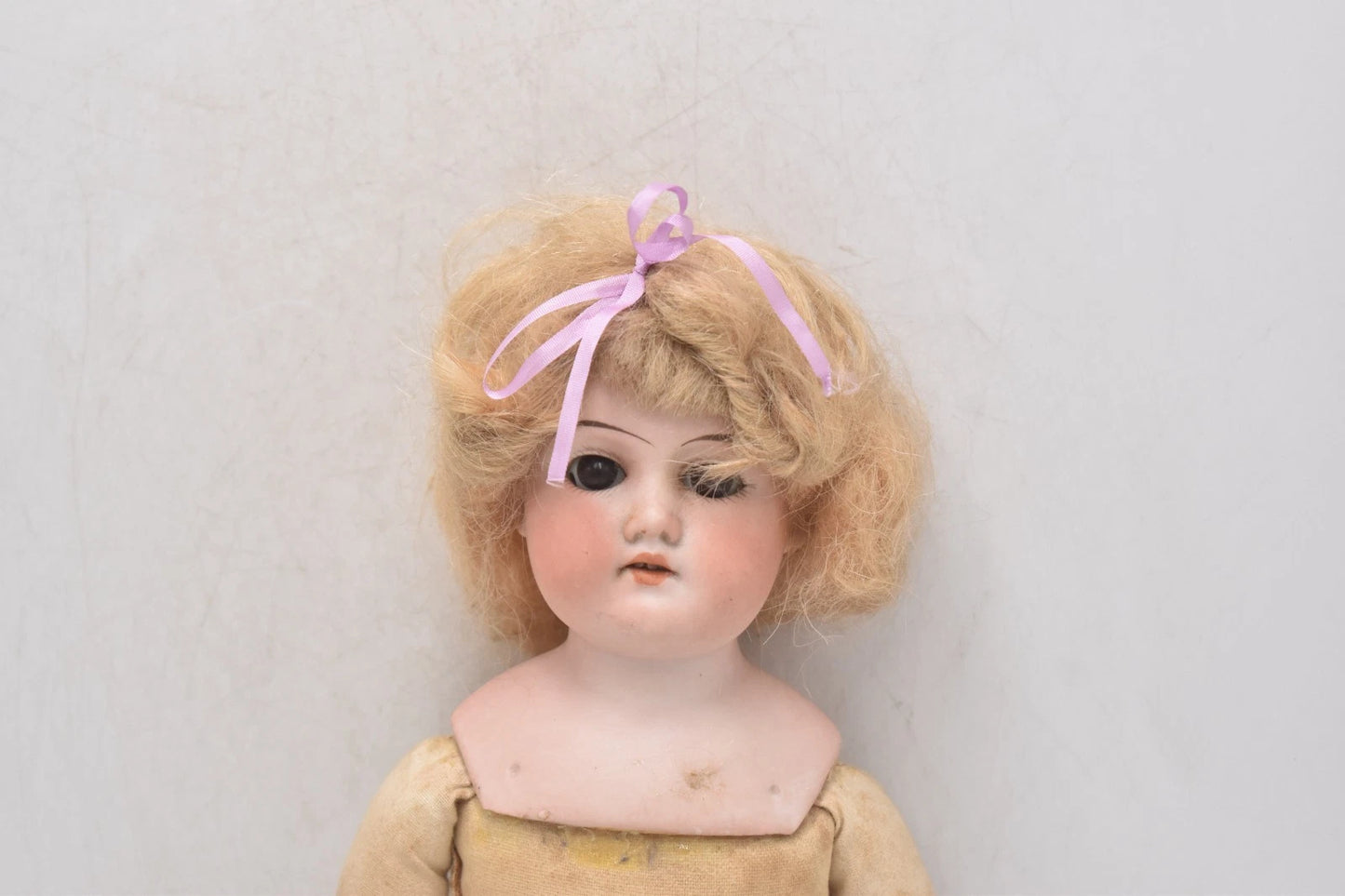 Antique Armand Marseille Bisque Head Leather Body 370 AM DEP Human Hair Doll