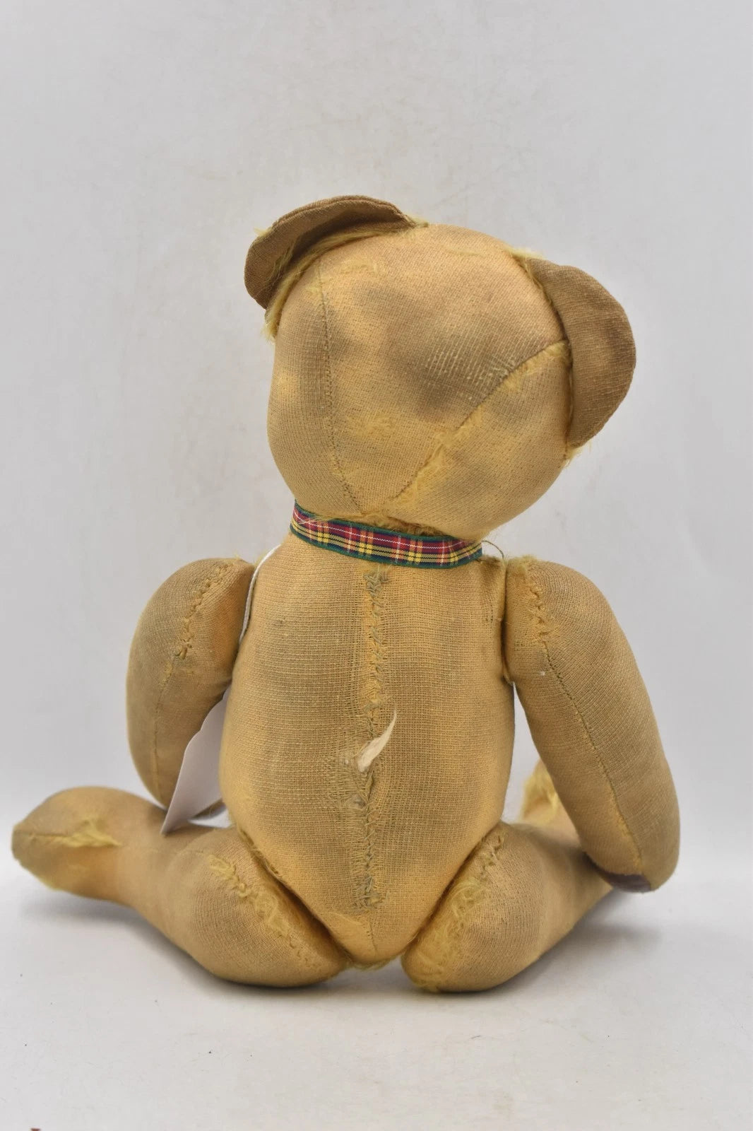Antique Vintage Mohair Teddy Bear 36cm Fully Jointed Glass Eyes Kapok Stuffed