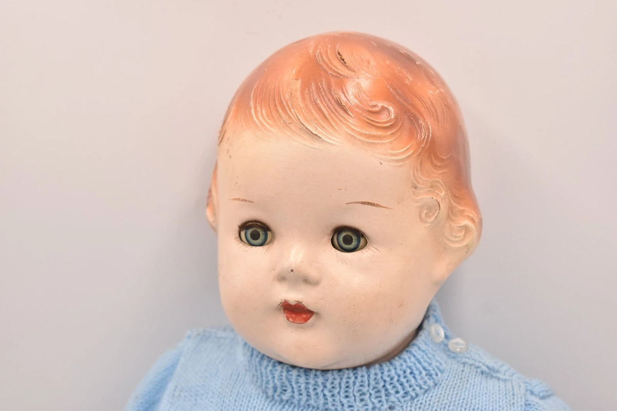 Vintage 1940s 1950s American Composition Doll Cloth Body Sleepy Eyes 50cm