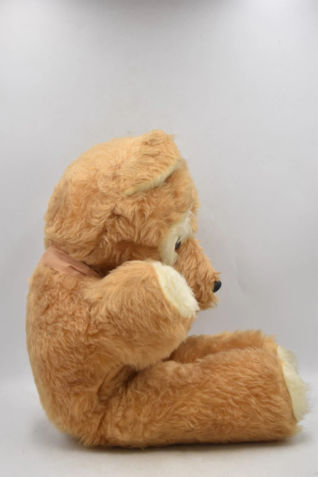 Vintage 1970s Large Teddy Bear Plush Soft Toy Moulded Nose 52cm Retro