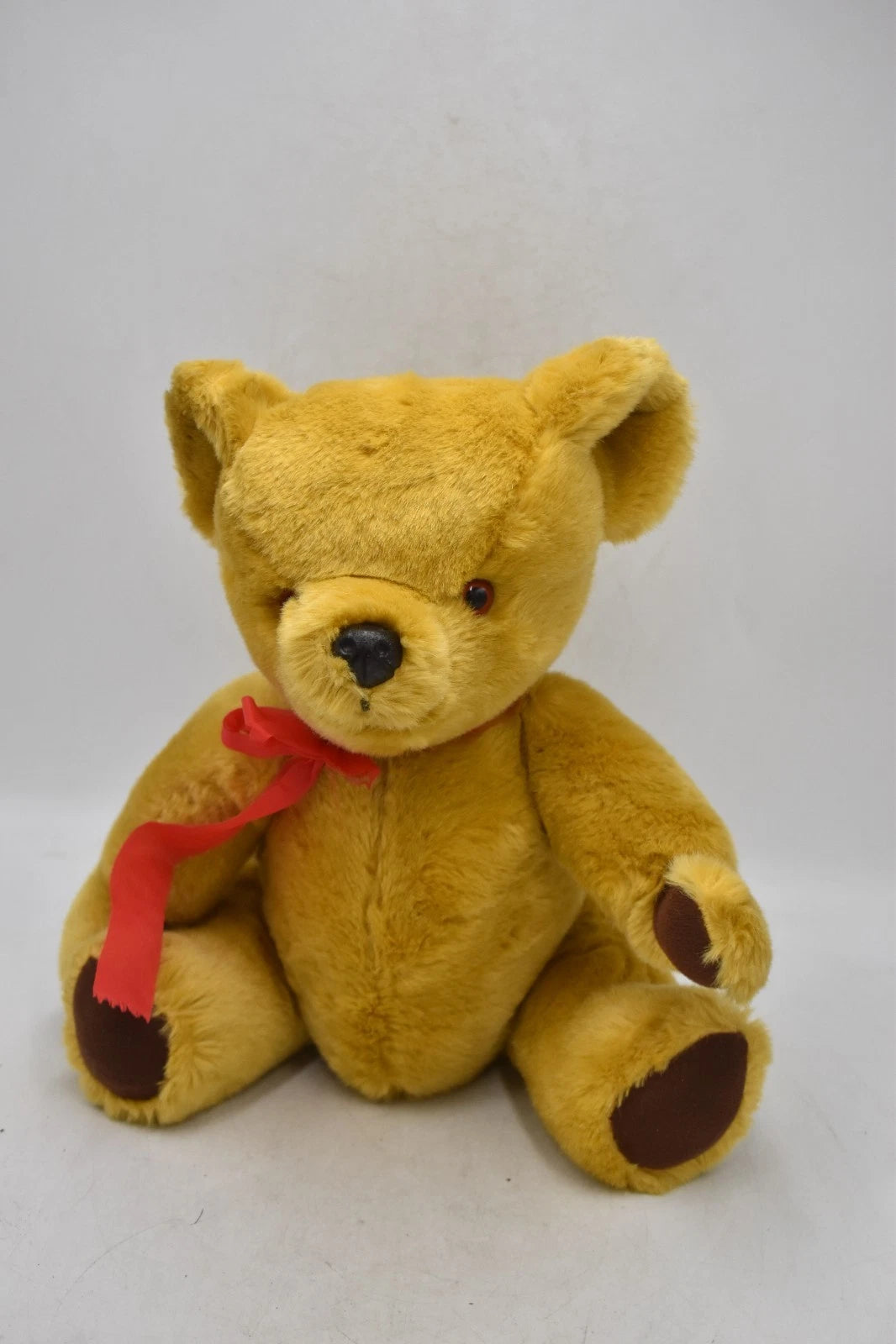 Vintage 1980s Deans Rag Book Co Teddy Bear Fully Jointed Moulded Nose 38cm
