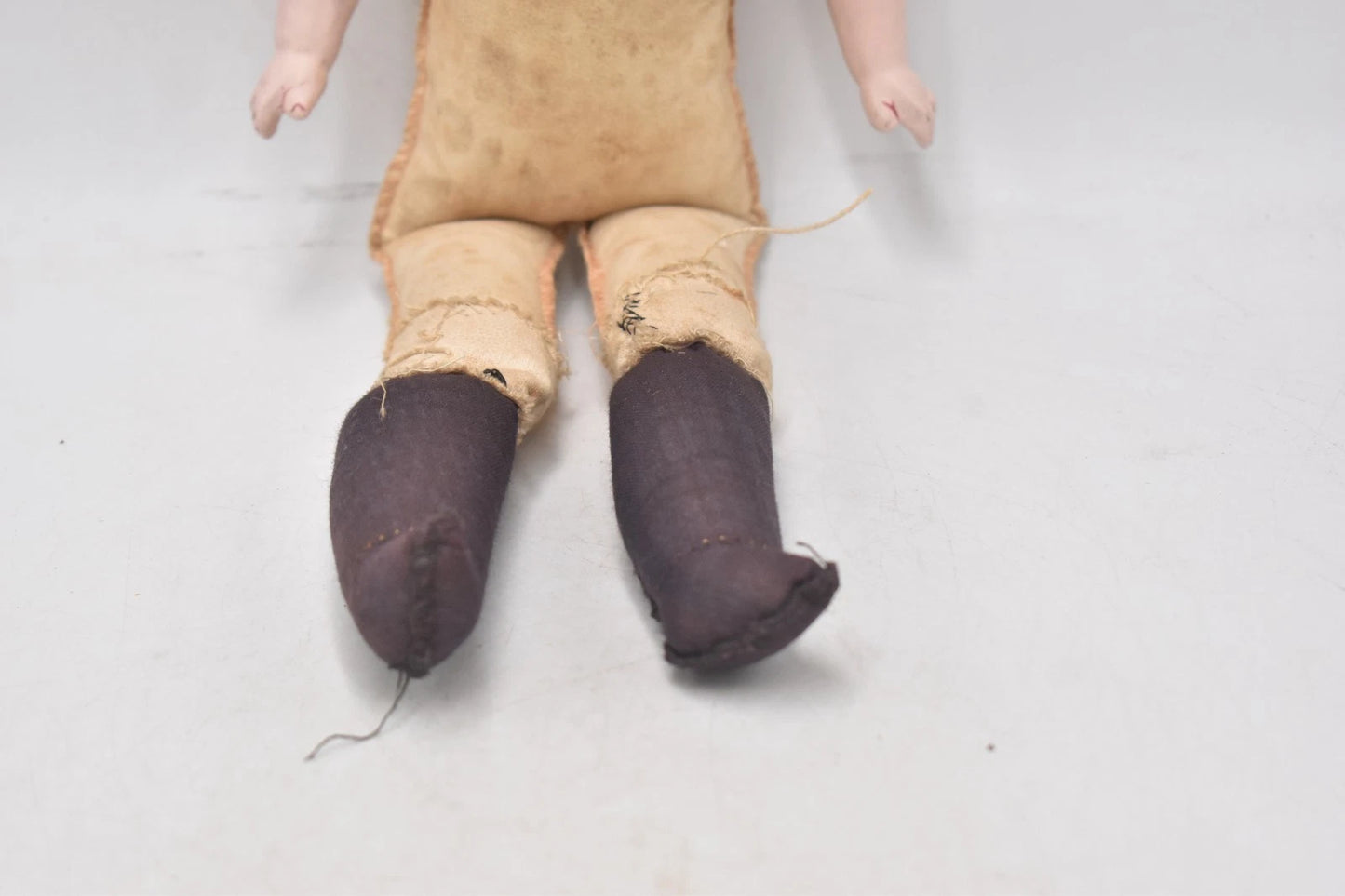 Antique Armand Marseille Bisque Head Leather Body 370 AM DEP Human Hair Doll