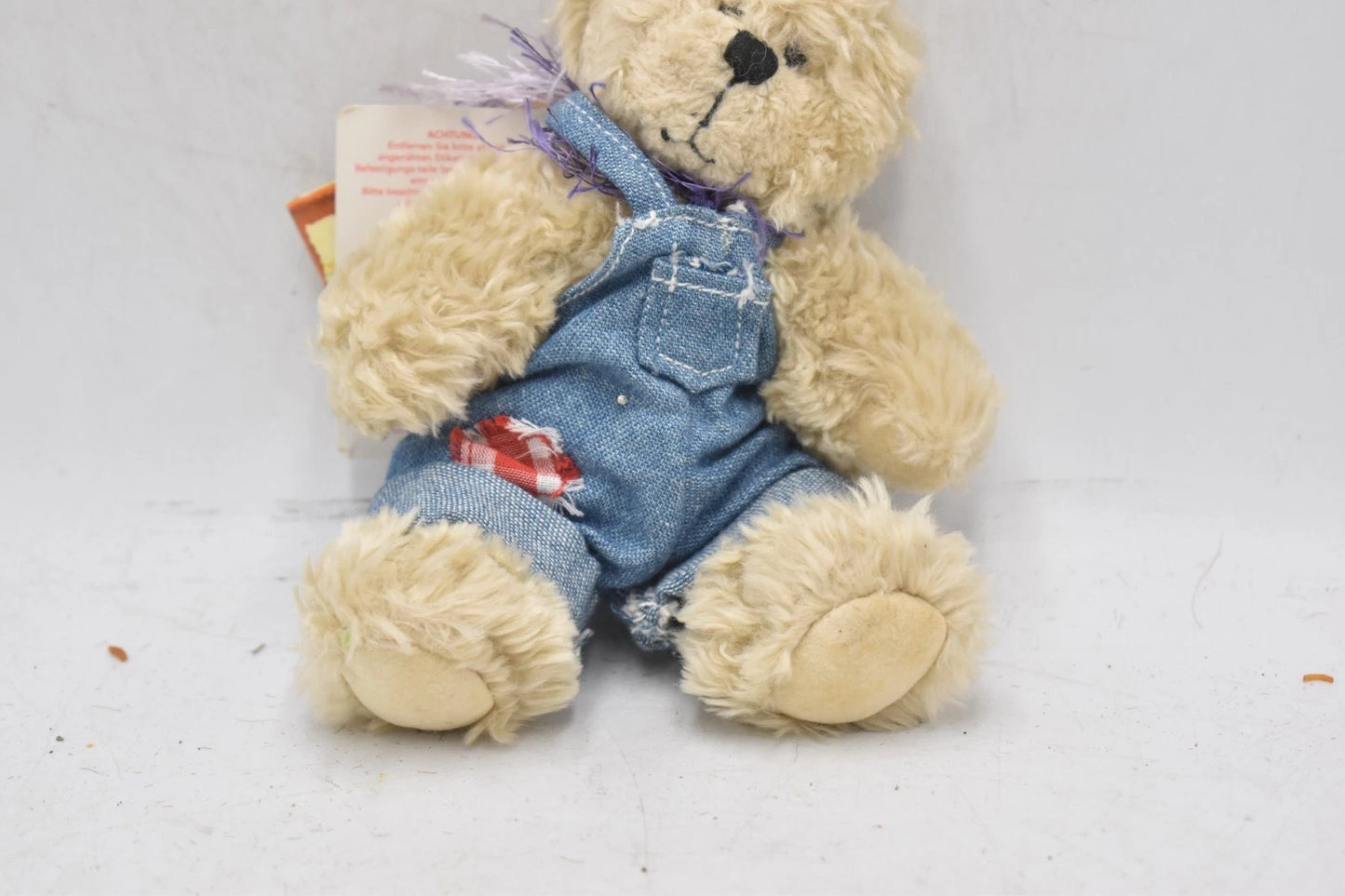 Russ Berrie Soft Plush Teddy Bear in Denim Overalls – Alice’s Bear Shop Tagged