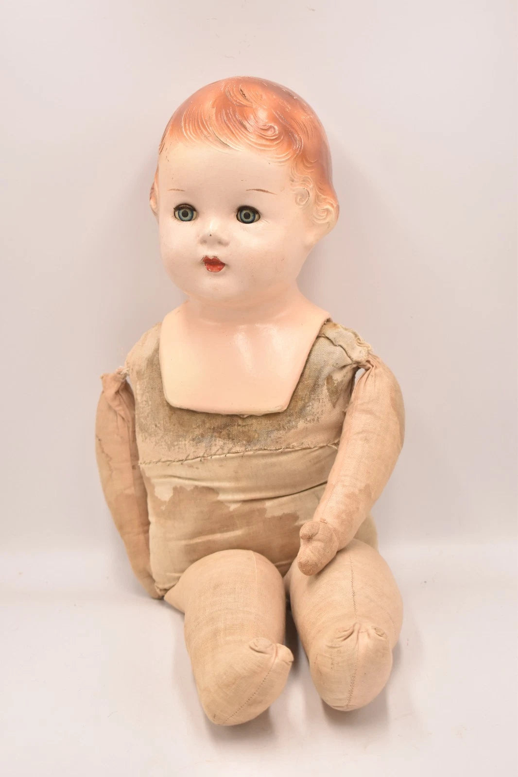 Vintage 1940s 1950s American Composition Doll Cloth Body Sleepy Eyes 50cm