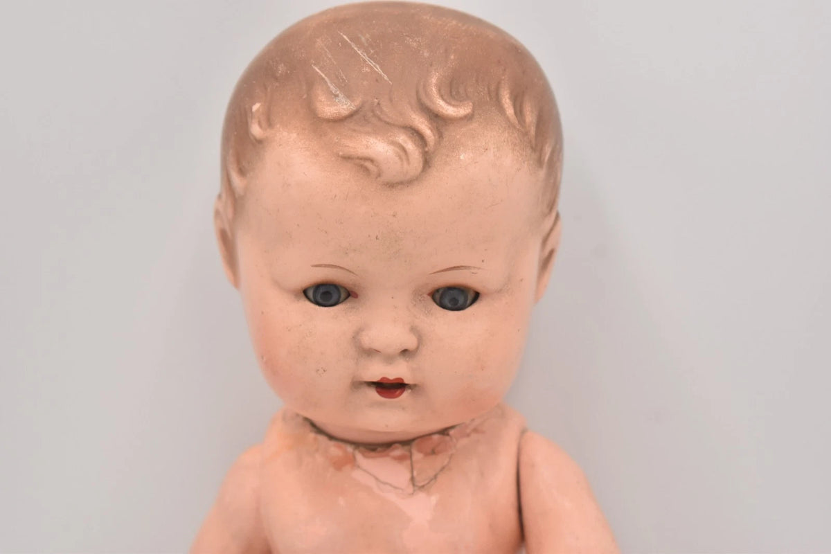 Antique Vintage German Composition Baby Doll Sleepy Blinking Eyes 32cm Hand Made