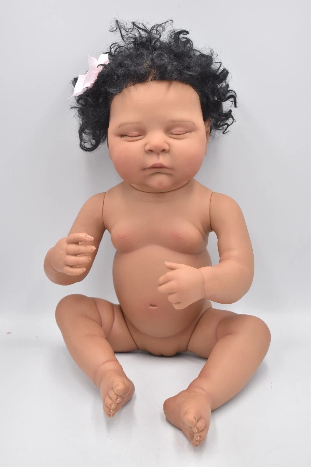 Peaches by Cassie Brace Reborn Doll Black Baby Girl Full Silicone Body 48cm