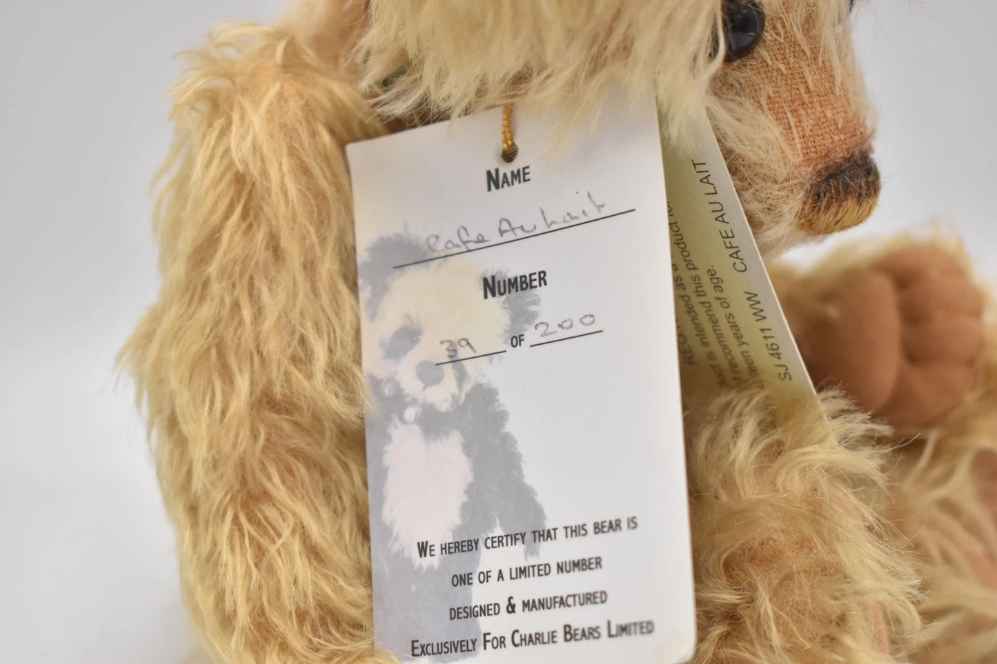 Charlie Bears Cafe Au Lait Isabelle Collection Limited Edition Tagged Retired
