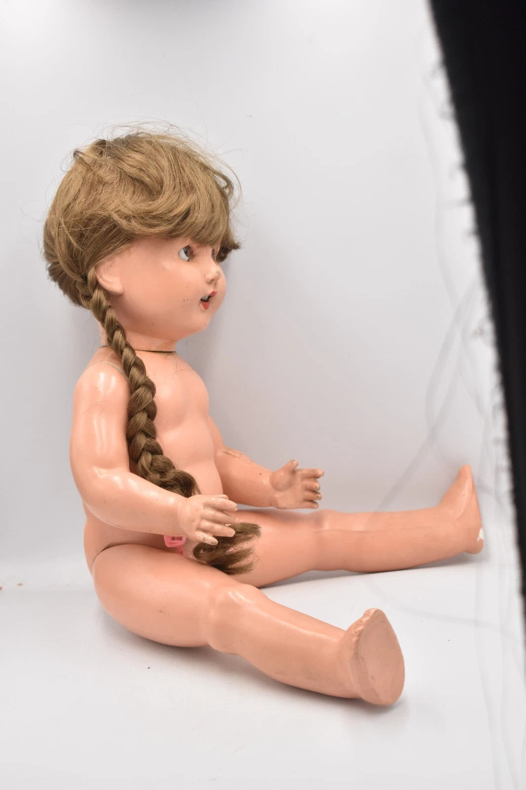 Vintage 1940s 1950s Frank Popper Composition Toddler Girl Doll Sleepy Eyes 58cm
