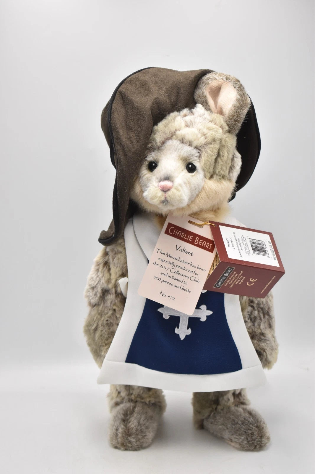 Charlie Bears Valiant Mousekateer Mouse Limited Edition Retired Tagged