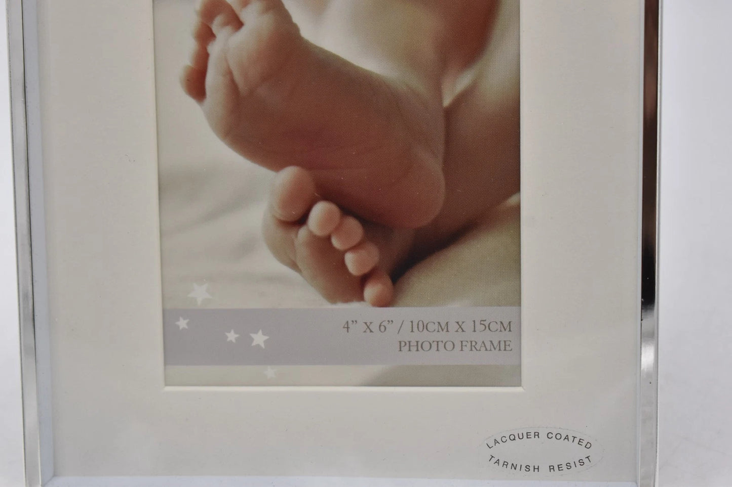 Bambino by Juliana Silver-Plated Teddy Bear Photo Frame 4x6" – White Mount