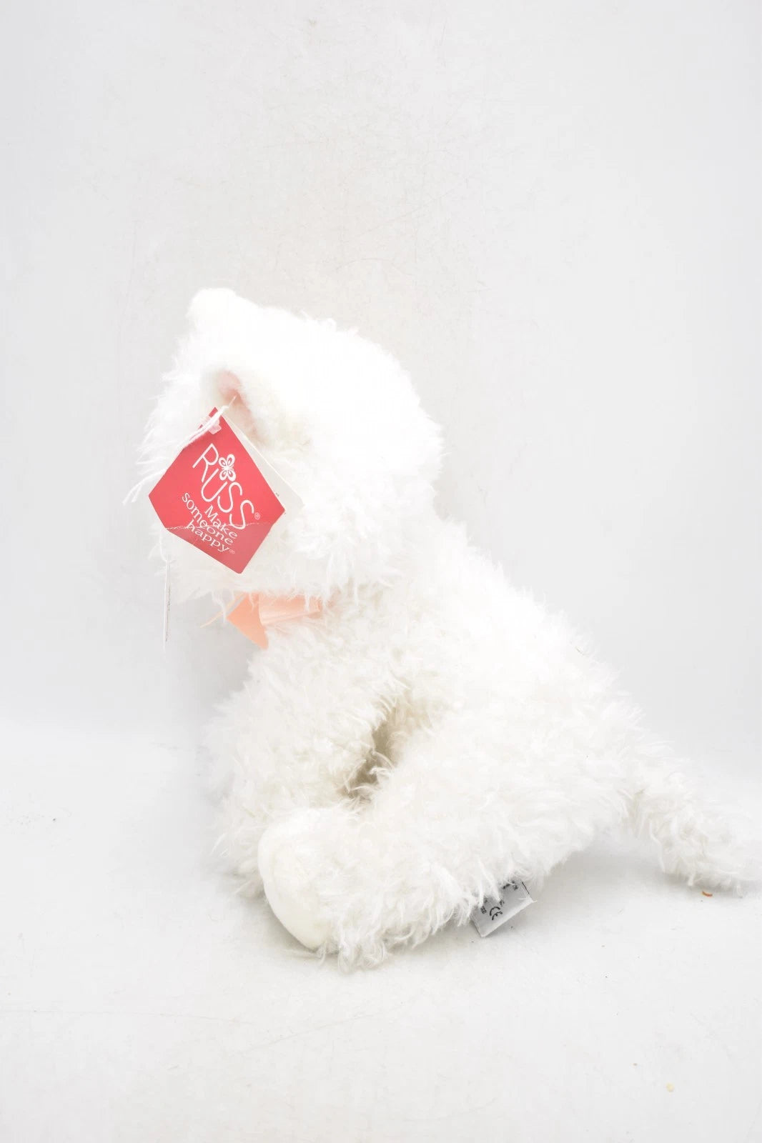 Russ Berrie Fuffi White Cat Teddy Bear – Retired Tagged Plush Soft Toy
