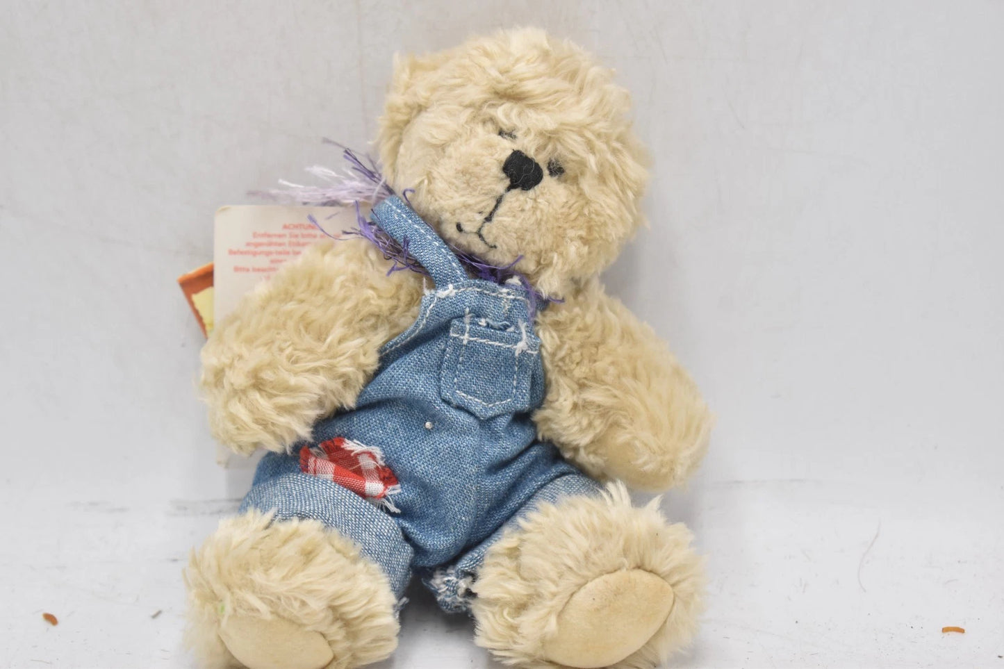 Russ Berrie Soft Plush Teddy Bear in Denim Overalls – Alice’s Bear Shop Tagged