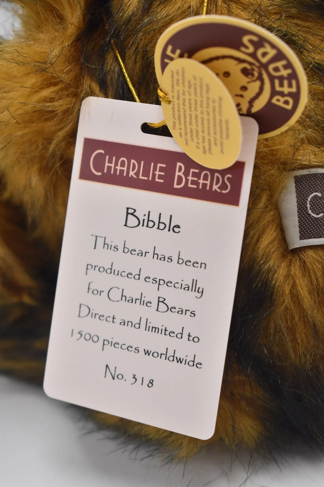Charlie Bears Bibble Teddy Bear Heather Lyell Retired Limited Edition Tagged