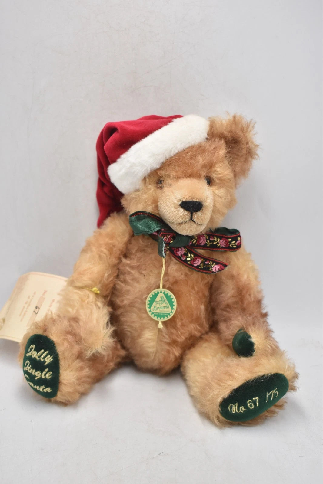 Hermann Teddy Jolly Jingle Santa Limited Edition Mohair Bear 30cm