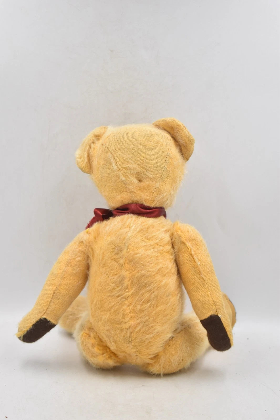 Antique Vintage Mohair Teddy Bear 38cm Jointed Glass Eyes Wood Wool Stuffed