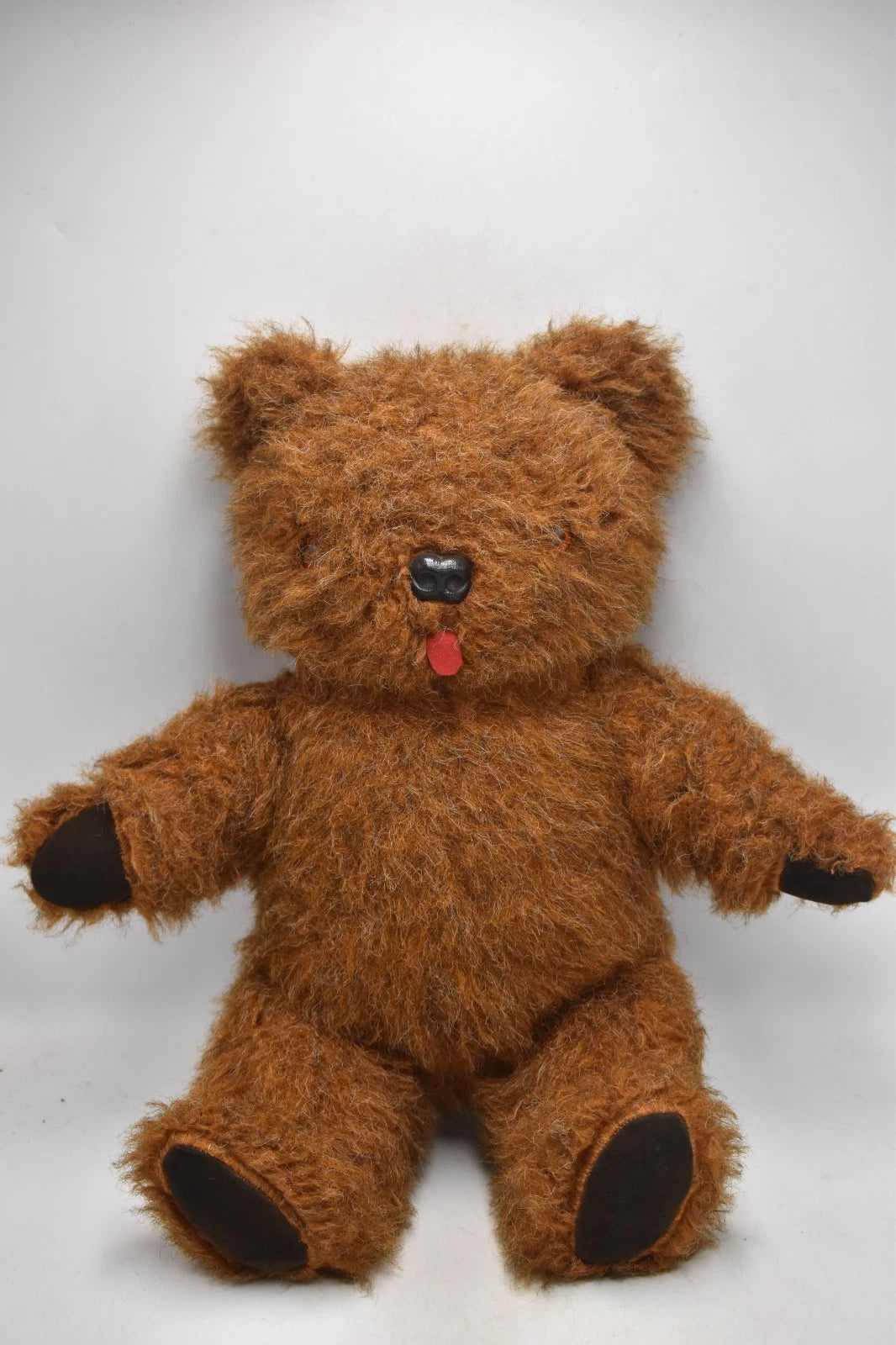 Vintage 1980s Brown Teddy Bear With Felt Tounge 40cm
