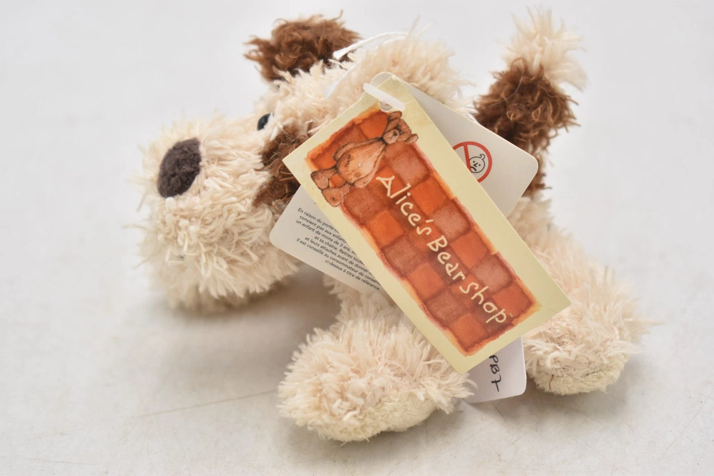 Alice’s Bear Shop Chunky Plush Stuffed Toy Teddy Dog Keyring 10cm