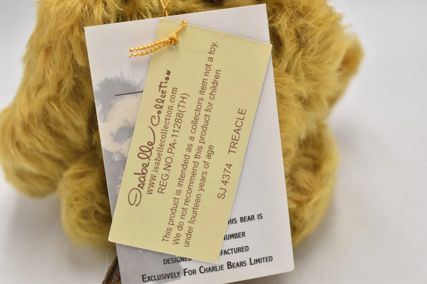 Charlie Bears Treacle Isabelle Collection Limited Edition Mohair Tagged Bag