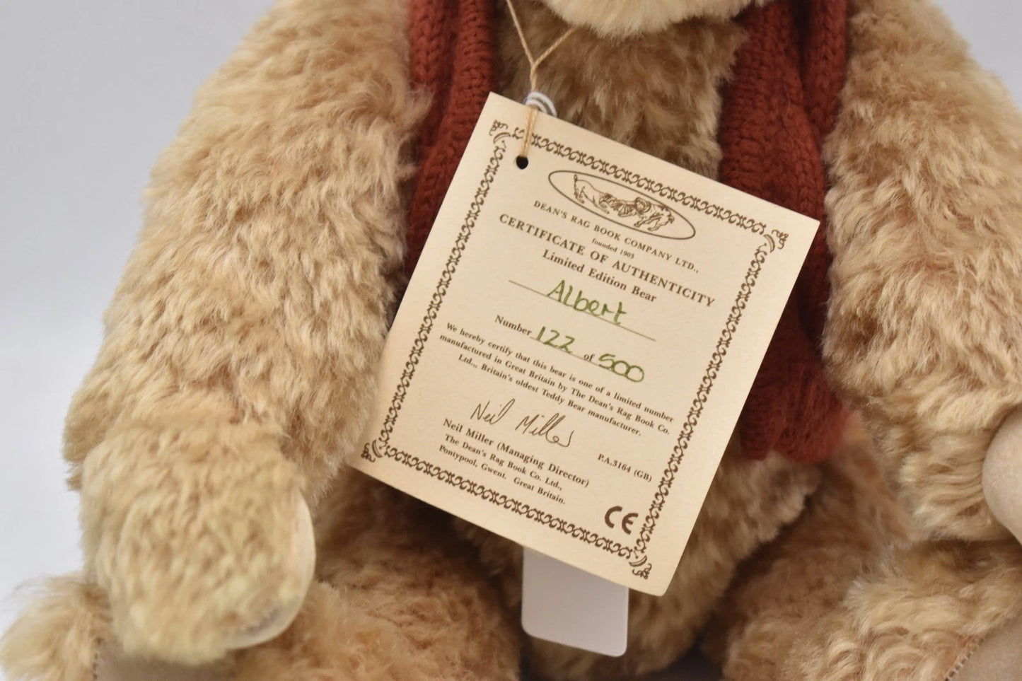 Deans Rag Book Co Albert Teddy Bear Limited Edition 122/500 Fully Jointed 34cm