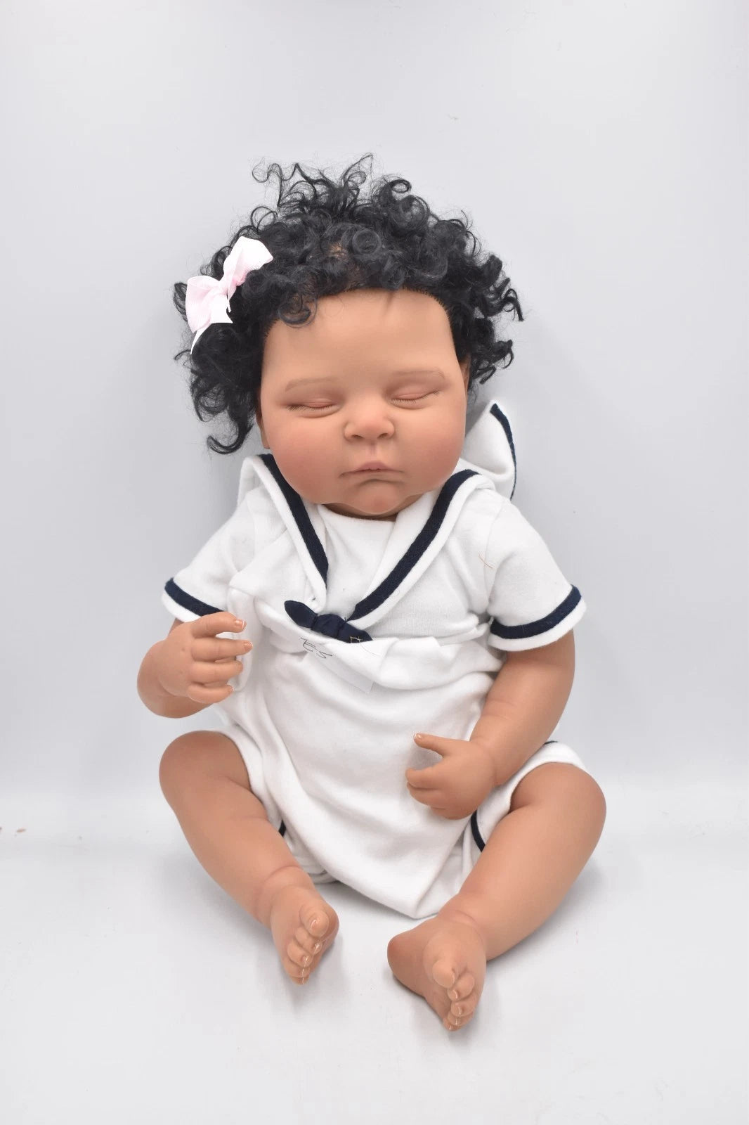 Peaches by Cassie Brace Reborn Doll Black Baby Girl Full Silicone Body 48cm