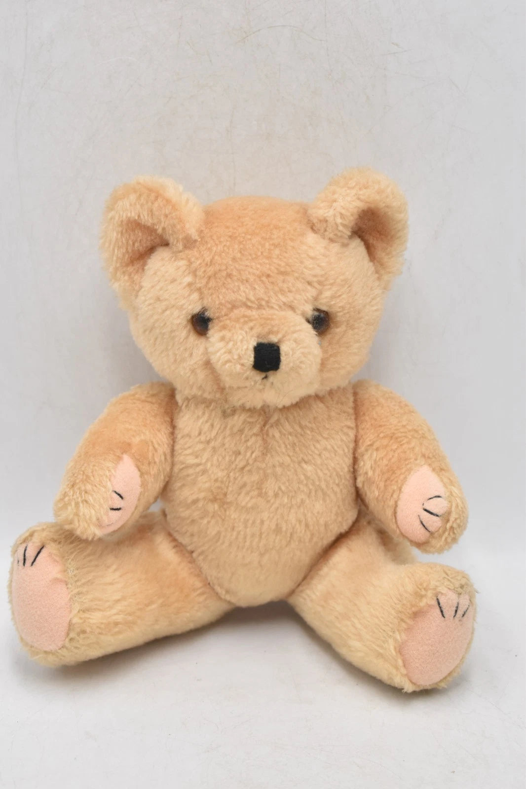 Vintage 1960s Shanghai Doll Factory Cream Wool Plush Teddy Bear Fully Jointed 26