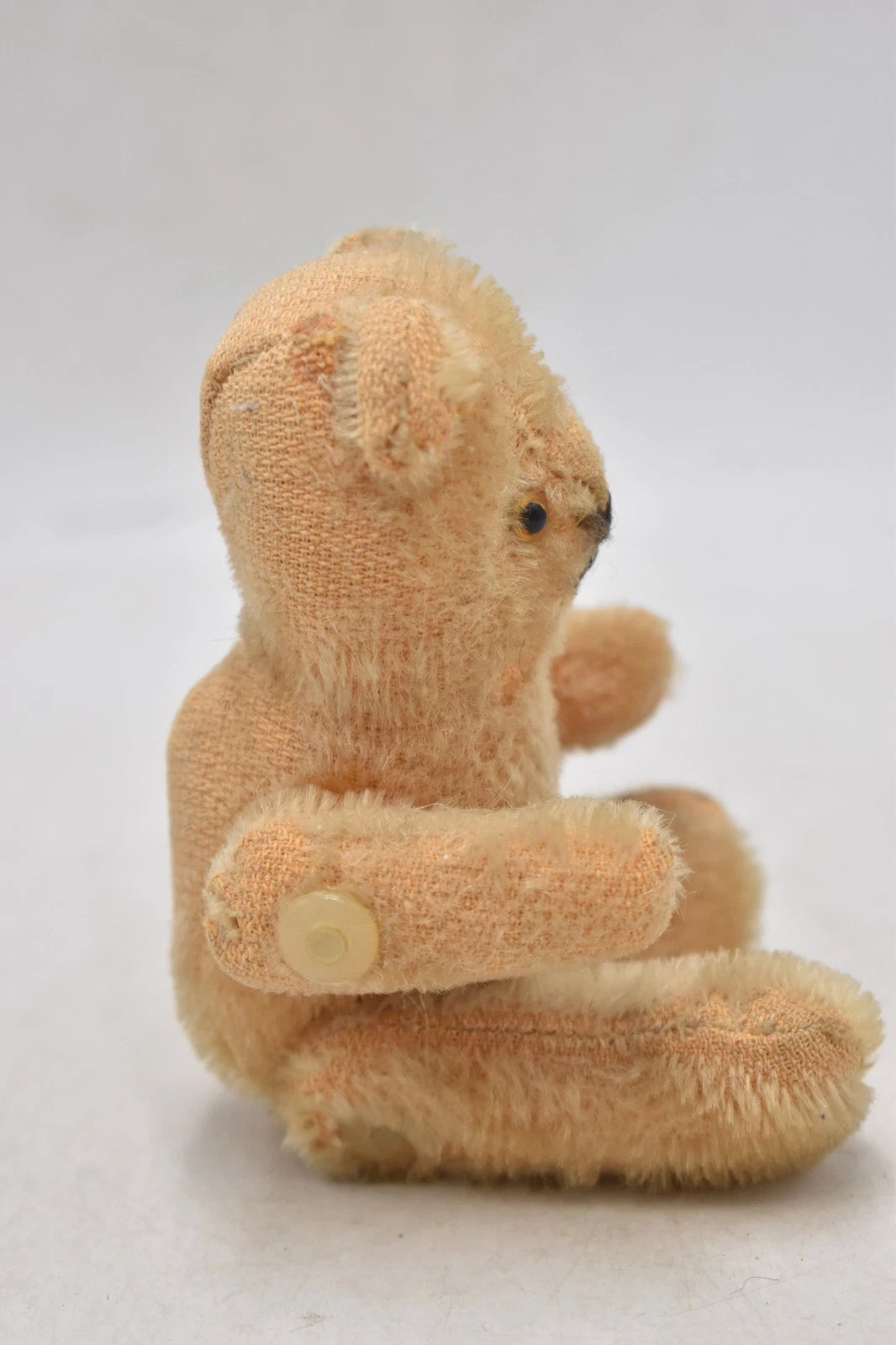 Vintage 1950s Mohair Stick Teddy Bear Jointed Arms & Legs Glass Eyes 14cm