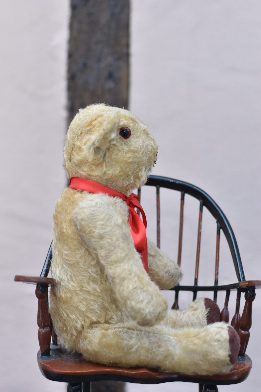 Vintage 1930s English Mohair Teddy Bear 38cm, Fully Jointed, Glass Eyes