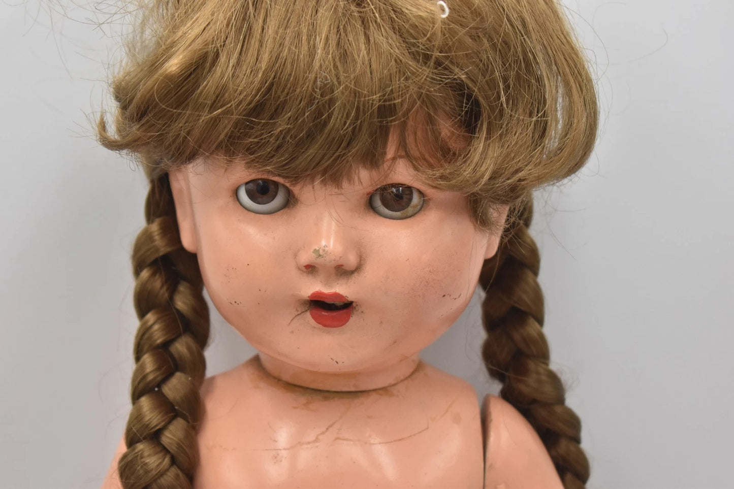 Vintage 1940s 1950s Frank Popper Composition Toddler Girl Doll Sleepy Eyes 58cm