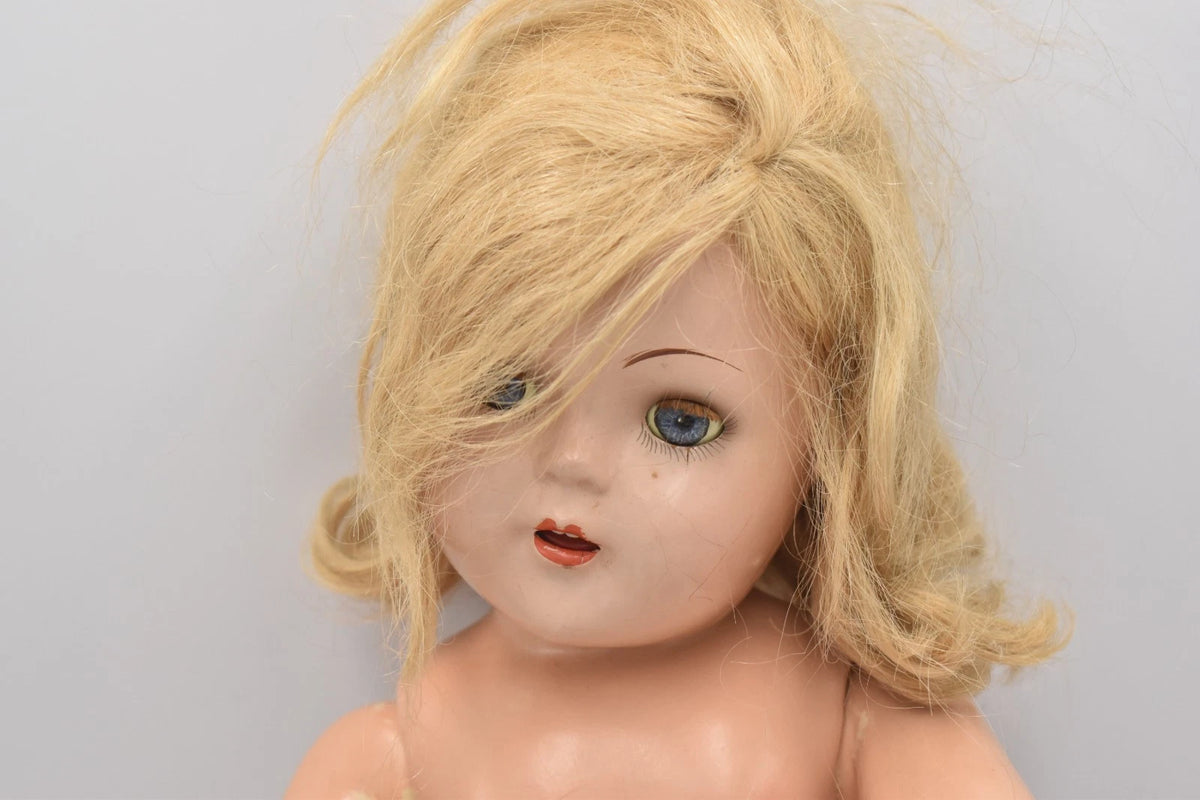 Vintage 1930s Large Composition Doll Sleeping Blinking Eyes Original Outfit 55cm