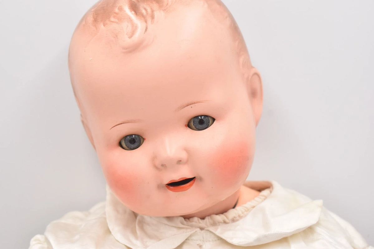Antique 1930s AS Germany Bisque Head Doll Sleepy Eyes Composition Body 50cm