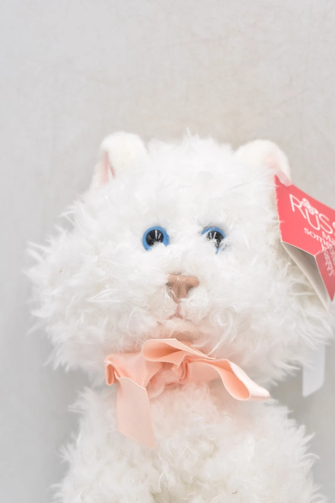 Russ Berrie Fuffi White Cat Teddy Bear – Retired Tagged Plush Soft Toy